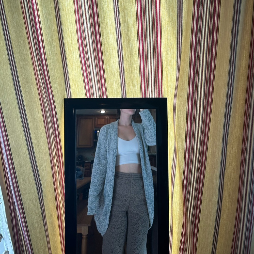 Gray cardigan sweater *